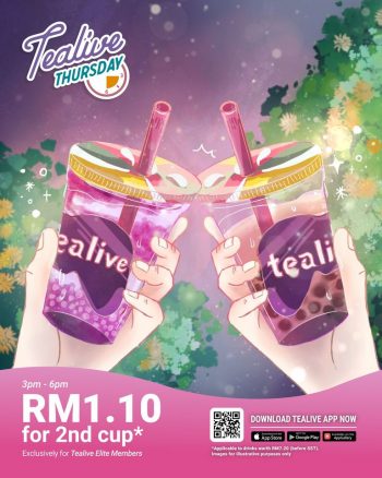 Tealive-Thursday-Deal-350x438 - Beverages Food , Restaurant & Pub Johor Kedah Kelantan Kuala Lumpur Melaka Negeri Sembilan Pahang Penang Perak Perlis Promotions & Freebies Putrajaya Sabah Sarawak Selangor Terengganu 
