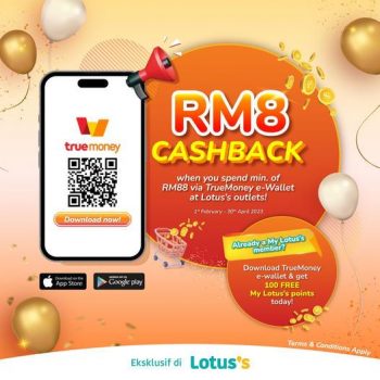 TrueMoney-Lotuss-RM8-Cashback-Promotion-350x350 - Johor Kedah Kelantan Kuala Lumpur Melaka Negeri Sembilan Pahang Penang Perak Perlis Promotions & Freebies Putrajaya Sabah Sarawak Selangor Supermarket & Hypermarket Terengganu 