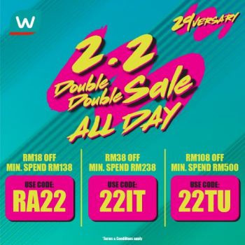 Watsons-2.2-Sale-1-350x350 - Beauty & Health Cosmetics Johor Kedah Kelantan Kuala Lumpur Malaysia Sales Melaka Negeri Sembilan Pahang Penang Perak Perlis Personal Care Putrajaya Sabah Sarawak Selangor Skincare Terengganu 