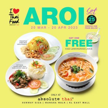 Absolute-Thai-FREE-Iced-Lemongrass-Juice-Promo-350x350 - Beverages Food , Restaurant & Pub Kuala Lumpur Promotions & Freebies Selangor 