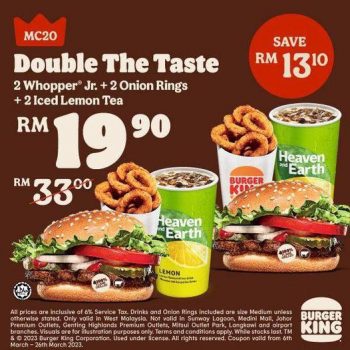 Burger-King-Double-The-Taste-Promotion-350x350 - Beverages Food , Restaurant & Pub Johor Kedah Kelantan Kuala Lumpur Melaka Negeri Sembilan Pahang Penang Perak Perlis Promotions & Freebies Putrajaya Sabah Sales Happening Now In Malaysia Sarawak Selangor Terengganu 