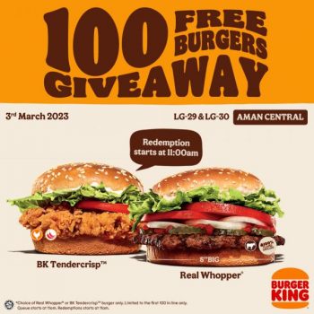 Burger-King-Opening-Promotion-at-Aman-Central-1-350x350 - Beverages Food , Restaurant & Pub Kedah Promotions & Freebies 
