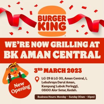 Burger-King-Opening-Promotion-at-Aman-Central-350x350 - Beverages Food , Restaurant & Pub Kedah Promotions & Freebies 