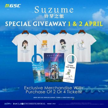 GSC-Suzume-Special-Giveaway-Promotion-350x350 - Cinemas Johor Kedah Kelantan Kuala Lumpur Melaka Movie & Music & Games Negeri Sembilan Pahang Penang Perak Perlis Promotions & Freebies Putrajaya Sabah Sarawak Selangor Terengganu 