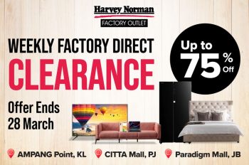 Harvey-Norman-Weekly-Factory-Direct-Clearance-350x232 - Furniture Home & Garden & Tools Home Decor Johor Kuala Lumpur Selangor Warehouse Sale & Clearance in Malaysia 
