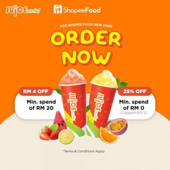 Juice-Works-ShopeeFood-New-User-Promotion-350x350 - Beverages Food , Restaurant & Pub Johor Kedah Kelantan Kuala Lumpur Melaka Negeri Sembilan Pahang Penang Perak Perlis Promotions & Freebies Putrajaya Sabah Sarawak Selangor Terengganu 