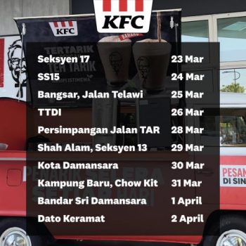 KFC-Teh-Tarik-Truck-FREE-Teh-Tarik-Promotion-1-350x350 - Beverages Fast Food Food , Restaurant & Pub Johor Kedah Kelantan Kuala Lumpur Melaka Negeri Sembilan Pahang Penang Perak Perlis Promotions & Freebies Putrajaya Sabah Sarawak Selangor Terengganu 