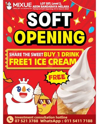 MIXUE-Soft-Opening-at-Aeon-Bandaraya-1-350x438 - Beverages Food , Restaurant & Pub Ice Cream Melaka Promotions & Freebies 