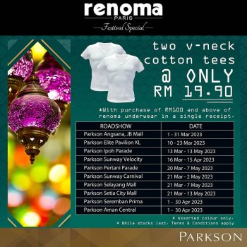 Renoma-Festival-Special-at-Parkson-350x350 - Apparels Fashion Accessories Fashion Lifestyle & Department Store Johor Kedah Kelantan Kuala Lumpur Melaka Negeri Sembilan Pahang Penang Perak Perlis Promotions & Freebies Putrajaya Sabah Sarawak Selangor Terengganu 