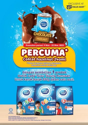 TF-Value-Mart-Dutch-Lady-FREE-Dutch-Lady-Signature-Chocolate-Hazelnut-Promotion-350x495 9-22 Mar 2023: TF Value-Mart Dutch Lady FREE Dutch Lady Signature Chocolate Hazelnut Promotion