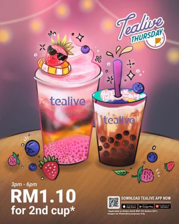 Tealive-Thursday-Promo-350x438 - Beverages Food , Restaurant & Pub Johor Kedah Kelantan Kuala Lumpur Melaka Negeri Sembilan Pahang Penang Perak Perlis Promotions & Freebies Putrajaya Sabah Sarawak Selangor Terengganu 