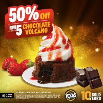 Texas-Chicken-50-OFF-Chocolate-Volcano-Promotion-350x350 - Beverages Food , Restaurant & Pub Johor Kedah Kelantan Kuala Lumpur Melaka Negeri Sembilan Pahang Penang Perak Perlis Promotions & Freebies Putrajaya Sabah Sarawak Selangor Terengganu 