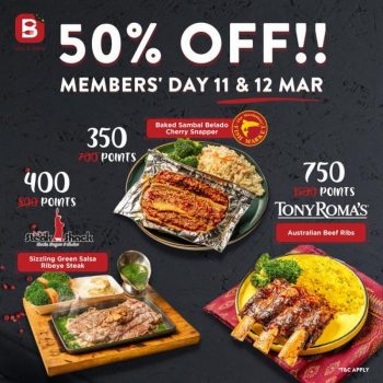 Tony-Romas-BB-Member-Days-Promotion-350x350 - Beverages Food , Restaurant & Pub Johor Kedah Kelantan Kuala Lumpur Melaka Negeri Sembilan Pahang Penang Perak Perlis Promotions & Freebies Putrajaya Sabah Sarawak Selangor Terengganu 