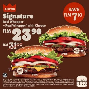 Burger-King-Signature-Real-Whopper-Real-Whopper-with-Cheese-Promo-350x350 - Beverages Burger Food , Restaurant & Pub Johor Kedah Kelantan Kuala Lumpur Melaka Negeri Sembilan Pahang Penang Perak Perlis Promotions & Freebies Putrajaya Sabah Sarawak Selangor Terengganu 