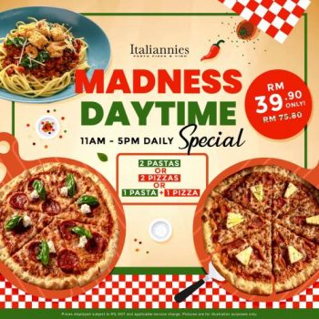 Italiannies-Madness-Daytime-Promotion-350x350 - Beverages Food , Restaurant & Pub Johor Kedah Kelantan Kuala Lumpur Melaka Negeri Sembilan Pahang Penang Perak Perlis Pizza Promotions & Freebies Putrajaya Sabah Sarawak Selangor Terengganu 