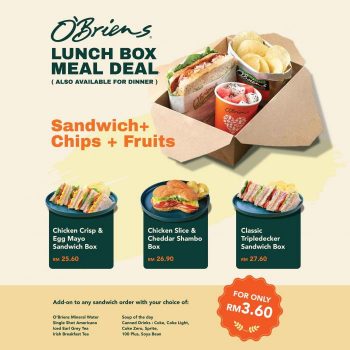 OBriens-Lunch-Box-Meal-Deal-Promotion-350x350 - Beverages Food , Restaurant & Pub Johor Kedah Kelantan Kuala Lumpur Melaka Negeri Sembilan Pahang Penang Perak Perlis Promotions & Freebies Putrajaya Sabah Sarawak Selangor Terengganu 