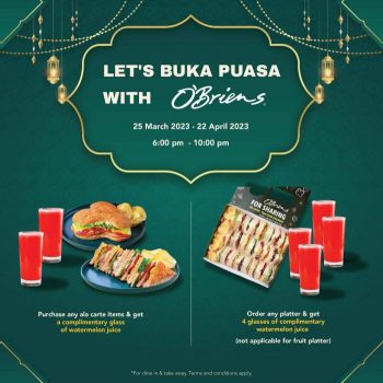 OBriens-Ramadan-Promotion-350x350 - Beverages Food , Restaurant & Pub Johor Kedah Kelantan Kuala Lumpur Melaka Negeri Sembilan Pahang Penang Perak Perlis Promotions & Freebies Putrajaya Sabah Sarawak Selangor Terengganu 