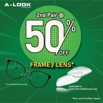 A-Look-50-OFF-On-2nd-Pair-Of-Frame-Lens-Promotion-350x350 - Eyewear Fashion Accessories Fashion Lifestyle & Department Store Johor Kedah Kelantan Kuala Lumpur Melaka Negeri Sembilan Pahang Penang Perak Perlis Promotions & Freebies Putrajaya Sabah Sarawak Selangor Terengganu 