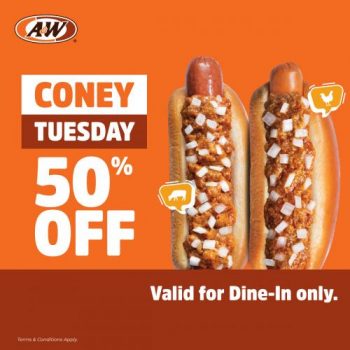 AW-Coney-Tuesday-50-OFF-Promotion-350x350 - Beverages Food , Restaurant & Pub Johor Kedah Kelantan Kuala Lumpur Melaka Negeri Sembilan Pahang Penang Perak Perlis Promotions & Freebies Putrajaya Sabah Sarawak Selangor Terengganu 