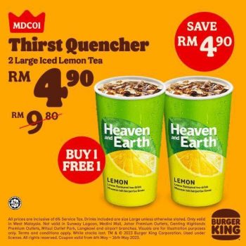 Burger-King-2-Large-Iced-Lemon-Tea-for-RM4.90-Promotion-350x350 - Beverages Food , Restaurant & Pub Johor Kedah Kelantan Kuala Lumpur Melaka Negeri Sembilan Pahang Penang Perak Perlis Promotions & Freebies Putrajaya Sabah Sarawak Selangor Terengganu 