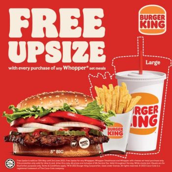 Burger-King-Free-Upsize-Deal-350x350 - Beverages Food , Restaurant & Pub Johor Kedah Kelantan Kuala Lumpur Melaka Negeri Sembilan Pahang Penang Perak Perlis Promotions & Freebies Putrajaya Sabah Sarawak Selangor Terengganu 