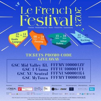GSC-Le-French-Festival-2023-350x350 - Cinemas Johor Kedah Kelantan Kuala Lumpur Melaka Movie & Music & Games Negeri Sembilan Pahang Penang Perak Perlis Promotions & Freebies Putrajaya Sabah Sarawak Selangor Terengganu 