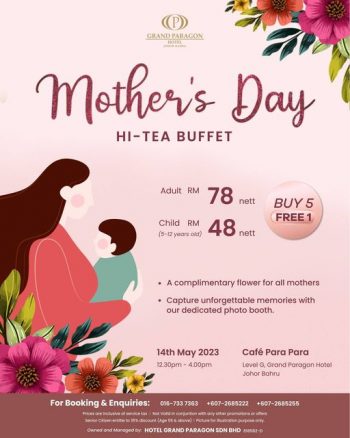 Grand-Paragon-Hotel-Mothers-Day-Hi-Tea-Buffet-Deal-350x438 - Beverages Food , Restaurant & Pub Johor Promotions & Freebies 