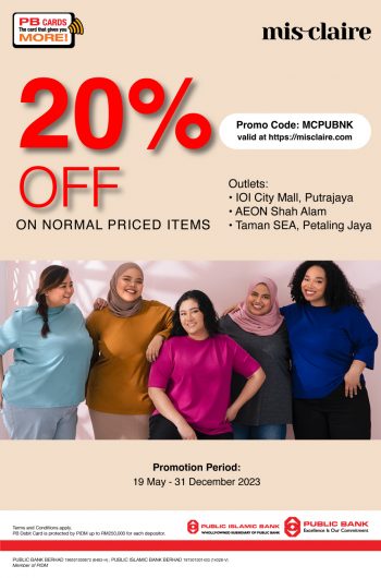 MisClaire-Special-Deal-with-Public-Bank-350x530 - Apparels Bank & Finance Fashion Accessories Fashion Lifestyle & Department Store Promotions & Freebies Public Bank Putrajaya Selangor 