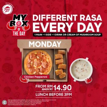 Pizza-Hut-Weekday-Lunch-Mybox-Promo-350x350 - Beverages Food , Restaurant & Pub Johor Kedah Kelantan Kuala Lumpur Melaka Negeri Sembilan Pahang Penang Perak Perlis Pizza Promotions & Freebies Putrajaya Sabah Sarawak Selangor Terengganu 