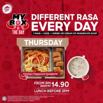 Pizza-Hut-Weekday-Lunch-Mybox-Promo-4-350x350 - Beverages Food , Restaurant & Pub Johor Kedah Kelantan Kuala Lumpur Melaka Negeri Sembilan Pahang Penang Perak Perlis Pizza Promotions & Freebies Putrajaya Sabah Sarawak Selangor Terengganu 