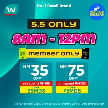 Watsons-5.5-Sale-Promo-Code-3-350x350 - Beauty & Health Health Supplements Johor Kedah Kelantan Kuala Lumpur Melaka Negeri Sembilan Online Store Pahang Penang Perak Perlis Personal Care Promotions & Freebies Putrajaya Sabah Sarawak Selangor Terengganu 