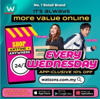 Watsons-Online-Wednesday-App-clusive-Promotion-350x349 - Beauty & Health Cosmetics Fragrances Hair Care Health Supplements Johor Kedah Kelantan Kuala Lumpur Melaka Negeri Sembilan Online Store Pahang Penang Perak Perlis Personal Care Promotions & Freebies Putrajaya Sabah Sarawak Selangor Skincare Terengganu 