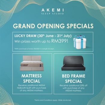 AKEMI-Grand-Opening-Deals-at-IOI-City-Mall-Putrajaya-2-350x350 - Beddings Home & Garden & Tools Mattress Promotions & Freebies Putrajaya 
