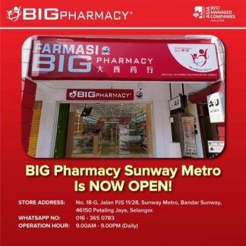 BIG-Pharmacy-Opening-Promotion-at-Sunway-Metro-350x350 - Beauty & Health Health Supplements Personal Care Promotions & Freebies Selangor 