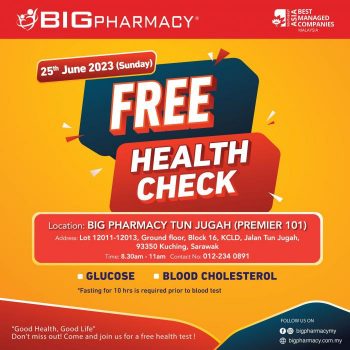 BIG-Pharmacy-Tun-Jugah-Free-Health-Check-Promotion-350x350 - Beauty & Health Health Supplements Personal Care Promotions & Freebies Sarawak 