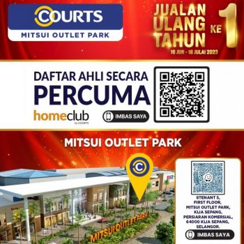 COURTS-1st-Year-Anniversary-Promotion-at-Mitsui-Outlet-Park-2-350x350 - Electronics & Computers Home Appliances IT Gadgets Accessories Promotions & Freebies Selangor 
