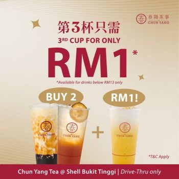 Chun-Yang-Tea-Drive-thru-RM1-Drink-Sale-at-Shell-Bandar-Bukit-Tinggi-350x350 - Beverages Food , Restaurant & Pub Promotions & Freebies Selangor 