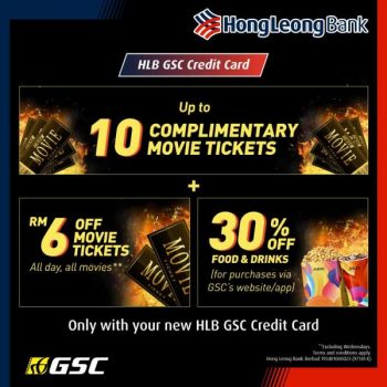 GSC-Hong-Leong-Bank-GSC-Credit-Card-Promotion-350x350 - Bank & Finance Cinemas Hong Leong Bank Johor Kedah Kelantan Kuala Lumpur Melaka Movie & Music & Games Negeri Sembilan Pahang Penang Perak Perlis Promotions & Freebies Putrajaya Sabah Sarawak Selangor Terengganu 