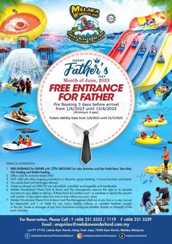Melaka-Wonderland-Fathers-Day-Free-Entrance-For-Father-Promotion-350x496 - Melaka Others Promotions & Freebies 