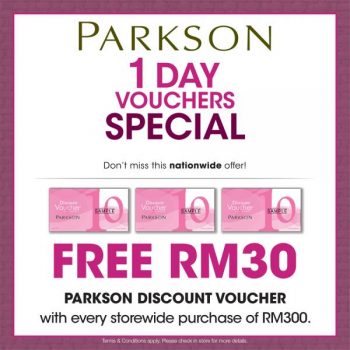 Parkson-1-Day-FREE-Voucher-Promotion-350x350 - Johor Kedah Kelantan Kuala Lumpur Melaka Negeri Sembilan Pahang Penang Perak Perlis Promotions & Freebies Putrajaya Sabah Sarawak Selangor Supermarket & Hypermarket Terengganu 