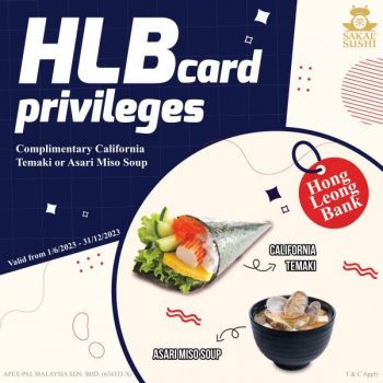 Sakae-Sushi-pay-with-Hong-Leong-Bank-Cards-FREE-California-Temaki-or-Asari-Miso-Soup-Promotion-350x350 - Bank & Finance Beverages Food , Restaurant & Pub Hong Leong Bank Penang Promotions & Freebies Sarawak Selangor 