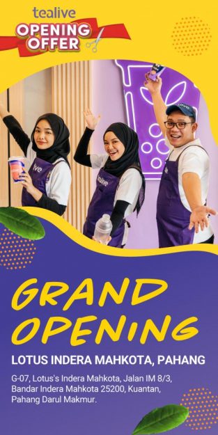 Tealive-Opening-Promotion-at-Lotuss-Indera-Mahkota-313x625 - Beverages Food , Restaurant & Pub Pahang Promotions & Freebies 