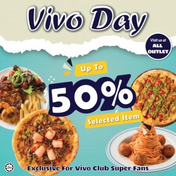 Vivo-Pizza-Vivo-Day-Up-To-50-off-Promotion-350x350 - Beverages Food , Restaurant & Pub Johor Kedah Kelantan Kuala Lumpur Melaka Negeri Sembilan Pahang Penang Perak Perlis Pizza Promotions & Freebies Putrajaya Sabah Sarawak Selangor Terengganu 