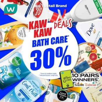 Watsons-Bath-Care-30-off-Promotion-350x350 - Beauty & Health Health Supplements Johor Kedah Kelantan Kuala Lumpur Melaka Negeri Sembilan Pahang Penang Perak Perlis Personal Care Promotions & Freebies Putrajaya Sabah Sarawak Selangor Skincare Terengganu 