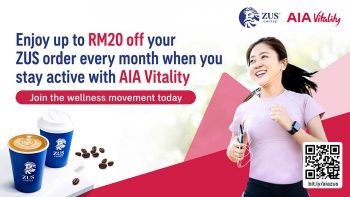 ZUS-Coffee-AIA-Vitality-Member-Up-To-RM20-OFF-Every-Month-Promotion-350x197 - Beverages Food , Restaurant & Pub Johor Kedah Kelantan Kuala Lumpur Melaka Negeri Sembilan Pahang Penang Perak Perlis Promotions & Freebies Putrajaya Sabah Sarawak Selangor Terengganu 