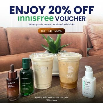 ZUS-Coffee-INNISFREE-Voucher-Deal-350x350 - Beverages Food , Restaurant & Pub Johor Kedah Kelantan Kuala Lumpur Melaka Negeri Sembilan Pahang Penang Perak Perlis Promotions & Freebies Putrajaya Sabah Sarawak Selangor Terengganu 