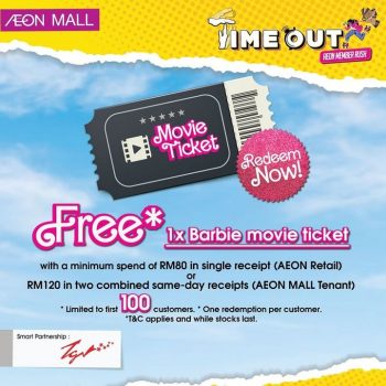 AEON-Free-Barbie-The-Movie-Tickets-350x350 - Kuala Lumpur Penang Perak Promotions & Freebies Selangor Supermarket & Hypermarket 