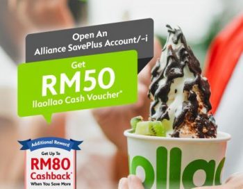 Alliance-Bank-Open-Alliance-SavePlus-Account-FREE-llaollao-Cash-Voucher-Promotion-350x272 - Alliance Bank Bank & Finance Promotions & Freebies 