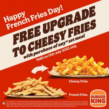 Burger-King-French-Fries-Day-Free-Upgrade-To-Cheesy-Fries-Promotion-350x350 - Beverages Food , Restaurant & Pub Johor Kedah Kelantan Kuala Lumpur Melaka Negeri Sembilan Pahang Penang Perak Perlis Promotions & Freebies Putrajaya Sabah Sarawak Selangor Terengganu 