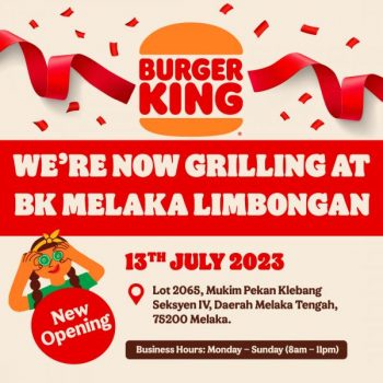 Burger-King-Opening-Promotion-at-Melaka-Limbongan-350x350 - Beverages Burger Food , Restaurant & Pub Melaka Promotions & Freebies 